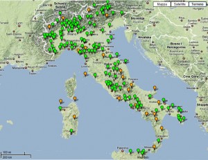 Mapa Parques Naturales de Italia