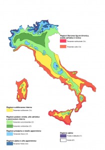 Mapa del clima en Italia