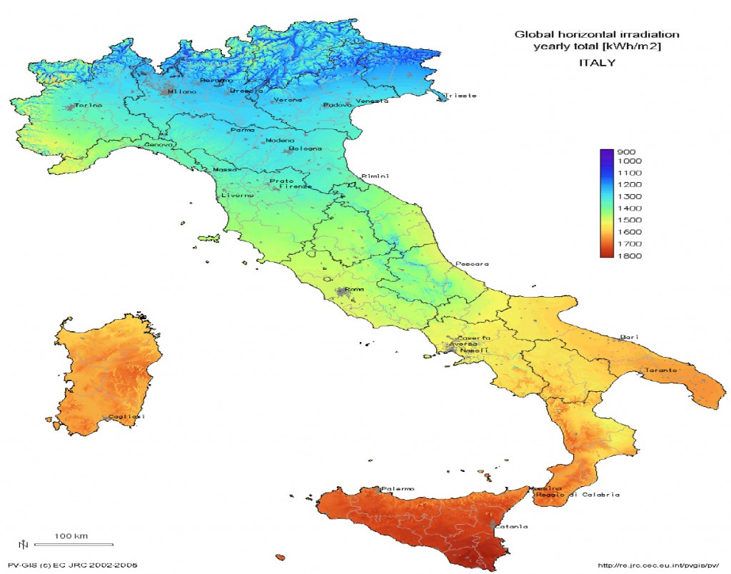 Mapa climático de Italia