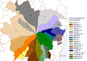 Mapa poblaciones del Etna