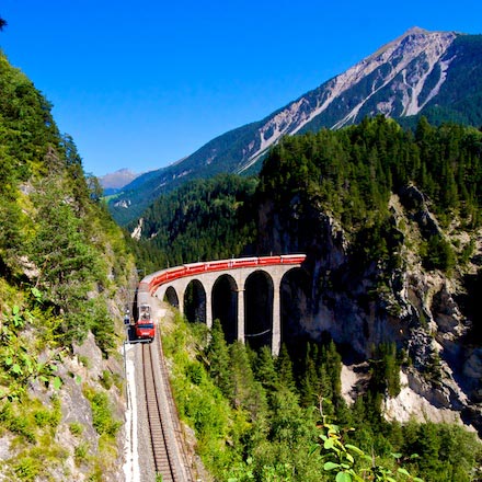 La red de ferrocarriles de Albula y Bernina