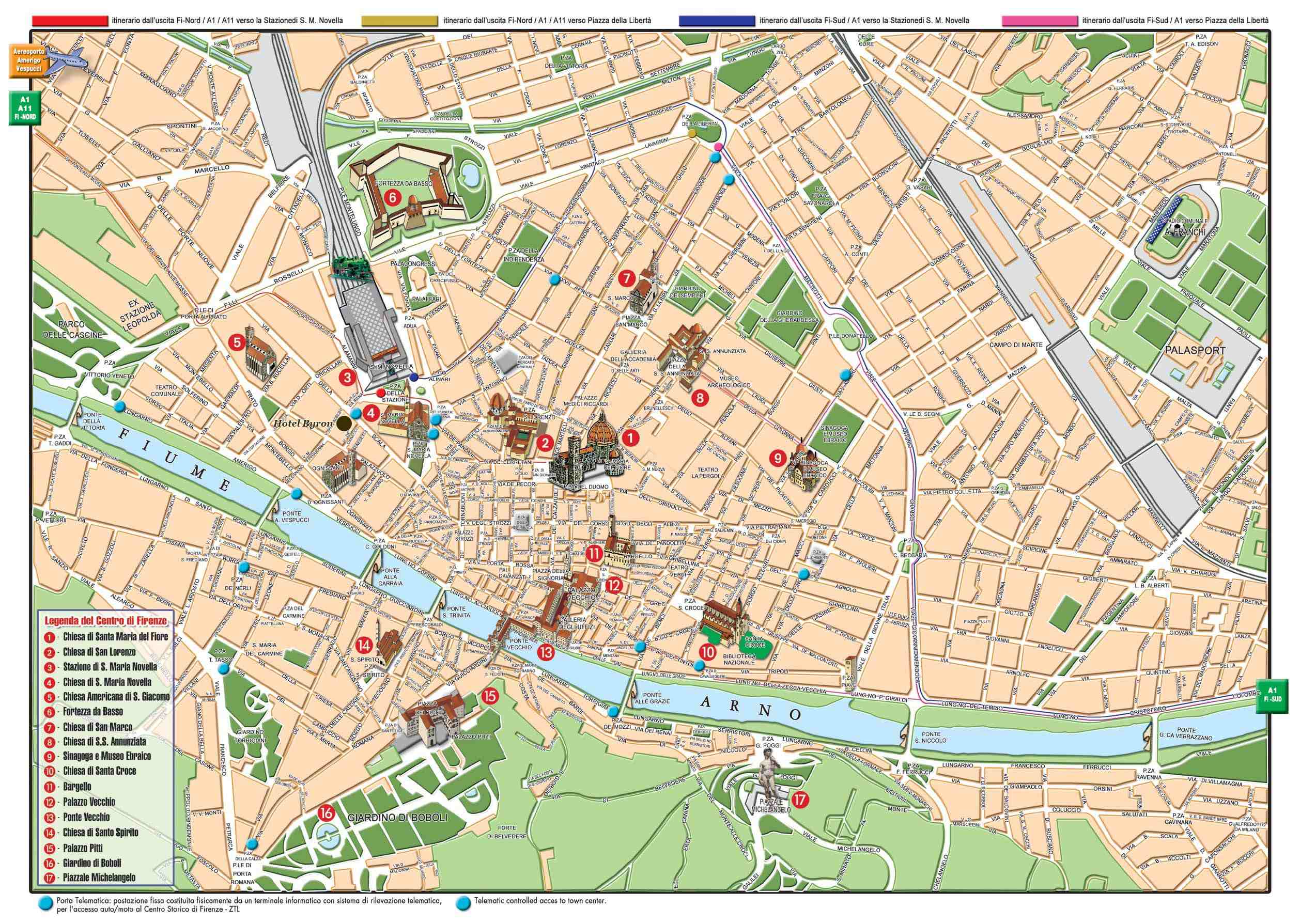 Mapa, plano y callejero de Florencia