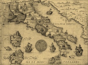 Mapa antiguo del Mar Adriático