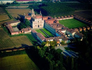 La Certosa de Pavía desde el cielo