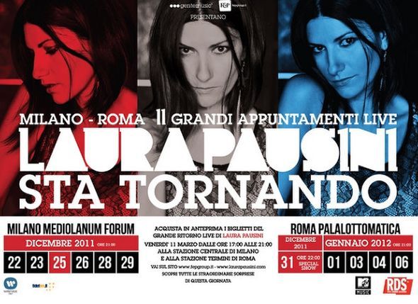 Fecha de conciertos de la gira 2011-2012 de Laura Pausini