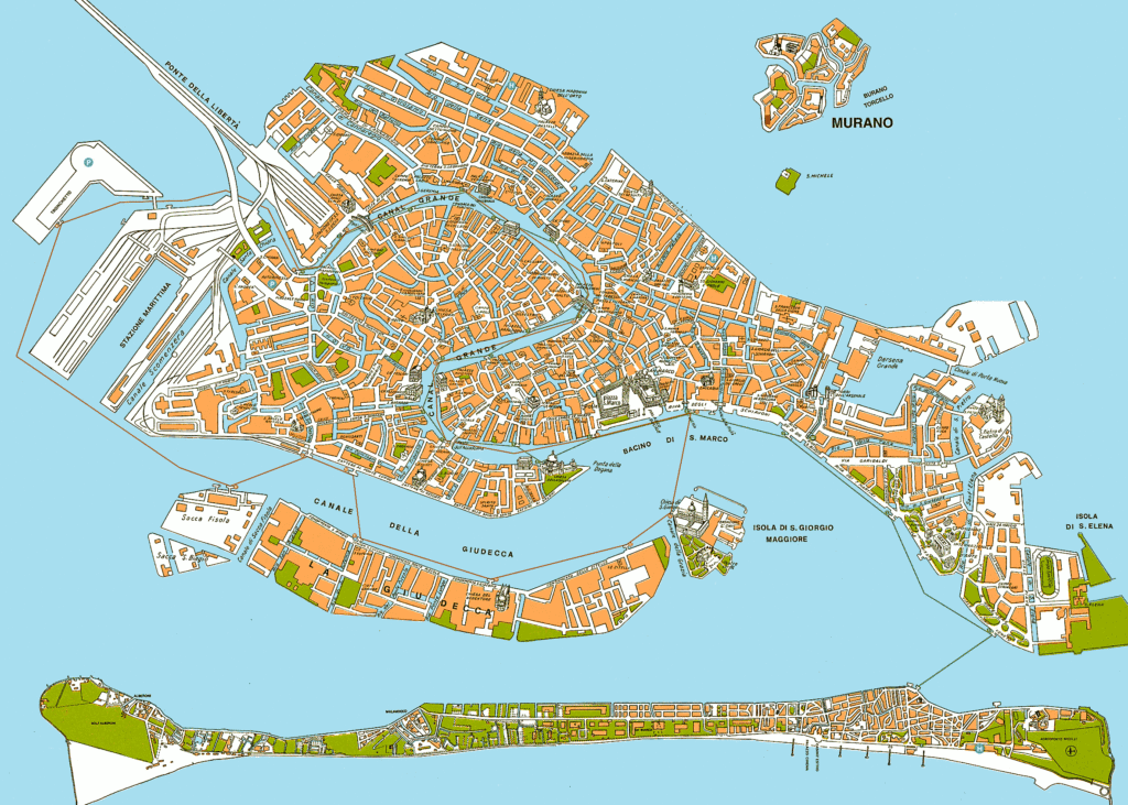 Mapa de la isla de Burano