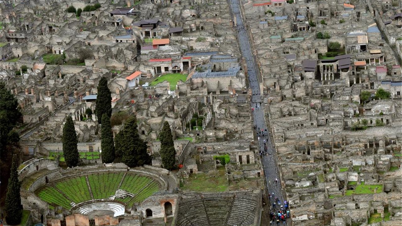 Vista del yacimiento de Pompeya